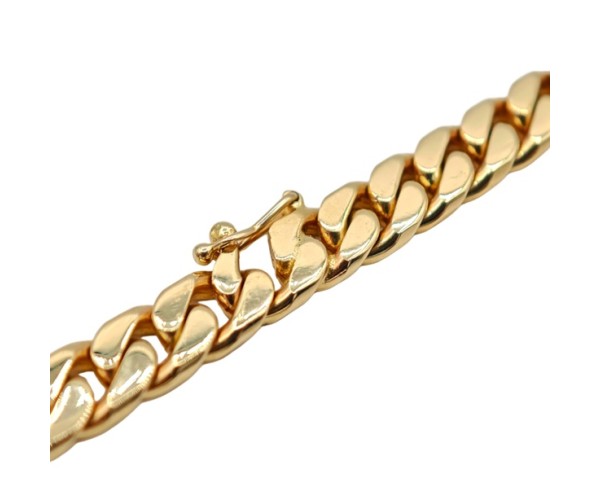 Kultainen panssariketju kaulaan 7,5mm, umpinainen