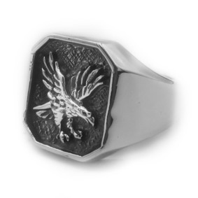 Kotka -  Hopeinen kantasormus