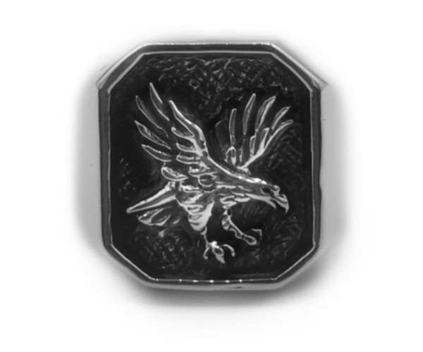 Kotka -  Hopeinen kantasormus