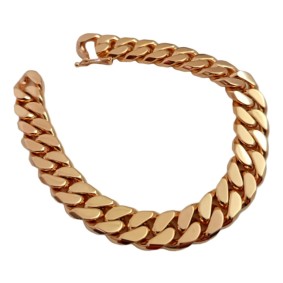 Kultainen panssariketju ranteeseen 11mm, umpinainen