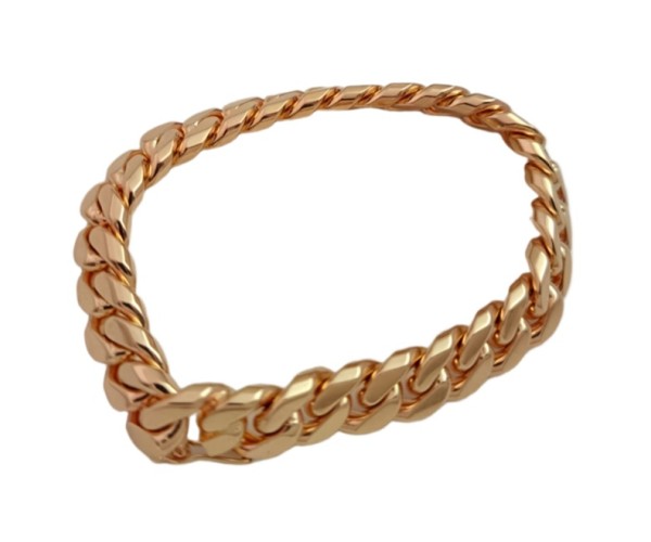 Kultainen panssariketju ranteeseen 11mm, umpinainen