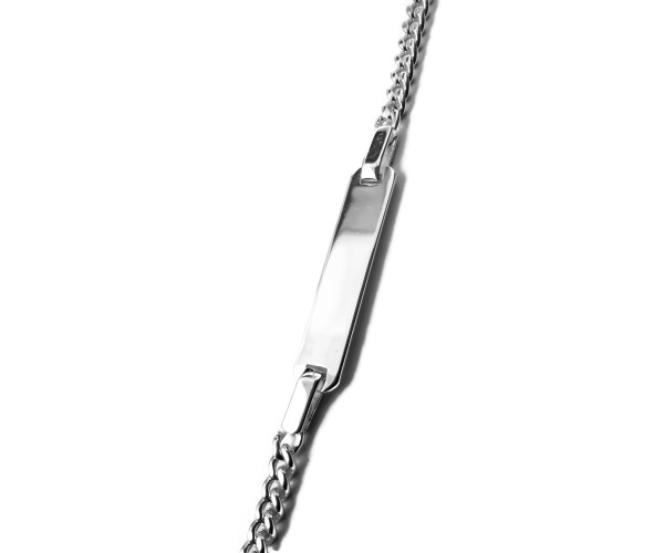 Hopeinen panssariketju laatalla ranteeseen 2,1-3,2g / 12-20 cm / 2 mm