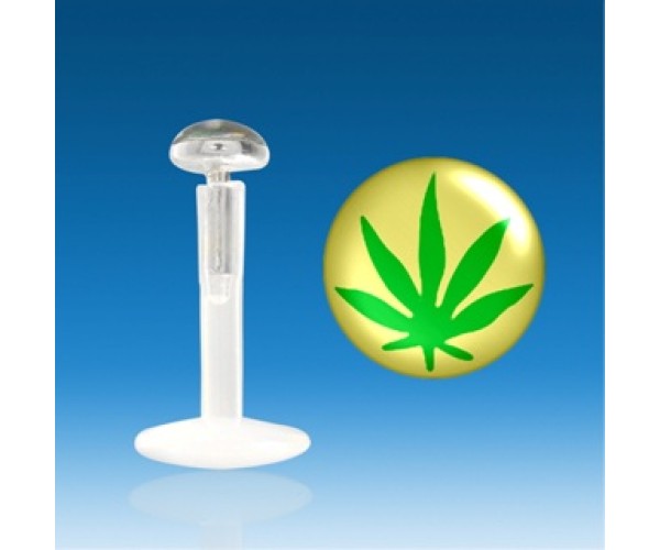 Lehti - Huulikoru [1,2 mm * 8 mm] - Hopea & "bio flexible" -tappi