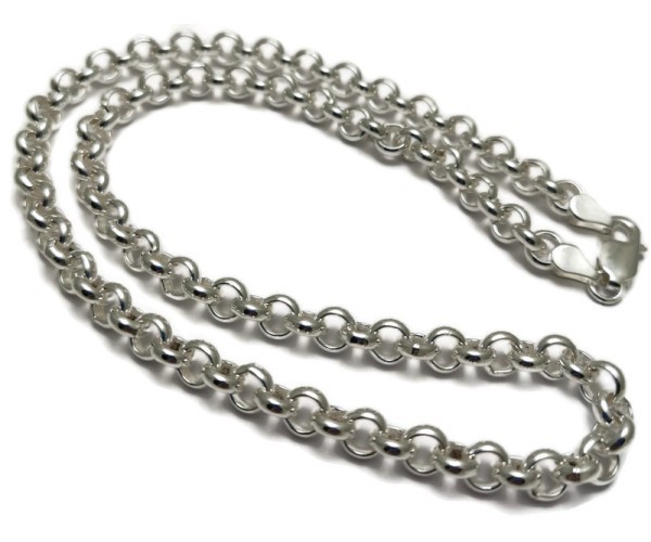 Hopeinen papuketju / 43-51g / 42-60cm / 7 mm
