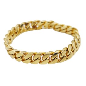 Kultainen panssariketju ranteeseen 11,5mm, umpinainen