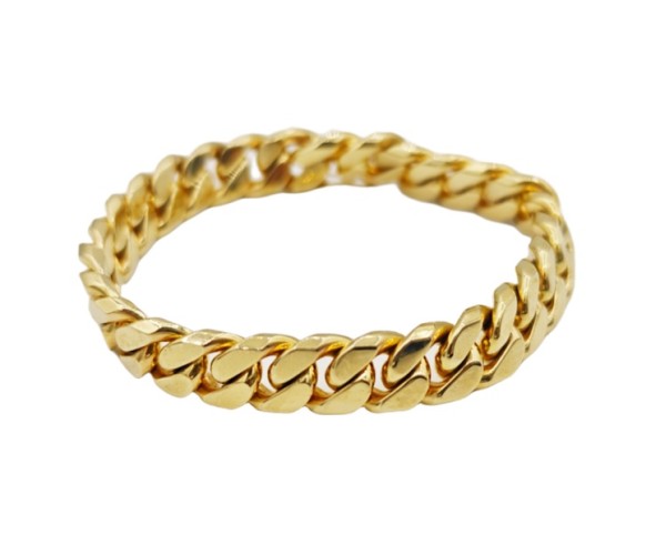 Kultainen panssariketju ranteeseen 11,5mm, umpinainen