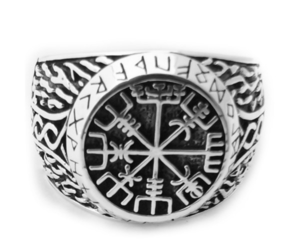 Vegvisir & Thorin vasara - Hopeasormus