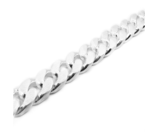 Timanttihiottu - Hopeinen panssariketju ranteeseen 33-39g / 18-21cm / 7mm