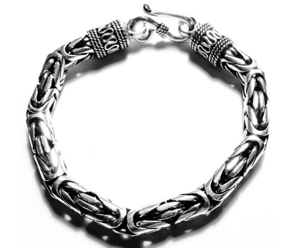 Viikinki - Hopeinen ranneketju / 8 mm / 69-84g / 20-24cm
