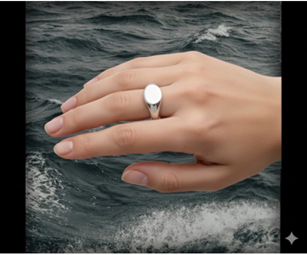 Vellamo -  Hopeinen kantasormus